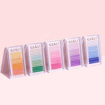 Multi Coloured Rainbow Ombré Russian Volume Lash Tray - Giali Lashes